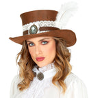 Top Hat Steampunk Distressed Leatherlook 12 Cm