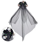 Skulls & Black Roses Bridal Veil