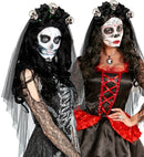 Skulls & Black Roses Bridal Veil