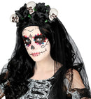 Skulls & Black Roses Bridal Veil