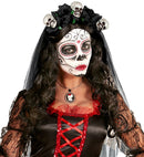 Skulls & Black Roses Bridal Veil