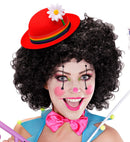 Felt Red Bowler Hat With Multicolor Band & Flower