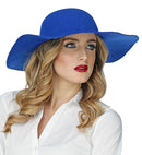 Felt Blue Floppy Hat Suitable For Customization With Various Decorations