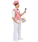 Ice Cream Man  Shirt With Vest, Bow Tie, Hat, Cone Tray With 6 Ice Cream Cones 