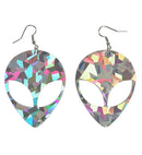 Pair Of Holographic Space Alien Earrings