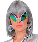 Pair Of Holographic Space Alien Earrings
