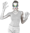 Metallic Space Alien Gloves
