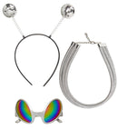 Space Alien  Antennas, Glasses, Necklace 