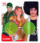 Xl Hippie Glasses With Green Lenses Diam. 6 Cm