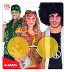 Xl Hippie Glasses With Yellow Lenses Diam. 6 Cm