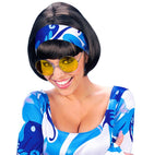 Xl Hippie Glasses With Yellow Lenses Diam. 6 Cm