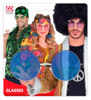 Xl Hippie Glasses With Blue Lenses Diam. 6 Cm