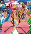 Xl Hippie Glasses With Pink Lenses Diam. 6 Cm