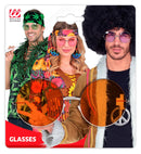 Xl Hippie Glasses With Orange Lenses Diam. 6 Cm