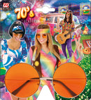 Xl Hippie Glasses With Orange Lenses Diam. 6 Cm