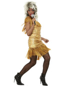 Simply The Best Legend Tina Costume Gold Short Dress with Gold Fringing 1