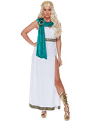 Deluxe Roman Empire Queen Toga Costume White Dress Headband 2