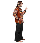 Hippie  Shirt With Vest, Pants, Headband, Necklace 