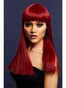 Fever Alexia Wig True Blend Ruby Red Long Blunt Cut with Fringe 38cm 1