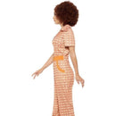 70s Authentic Chic Costume Adult Orange Disco Jumpsuit 3
