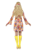 70s Hippie Flower Power Costume Adult Multi Coloured Dress 3