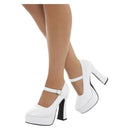 70s Ladies Platform Shoes Adult White 5 Inch Heel 2