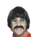 70s Mersey Wig and Tash Adult Black 1