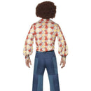 70s Patchwork Denim Look Deluxe Mens Blue Flares 3