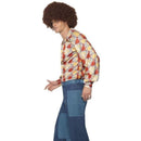 70s Patchwork Denim Look Deluxe Mens Blue Flares 1