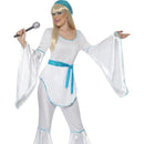 70s Super Trooper Costume Adult White Blue Top Trousers Hat Belt 1