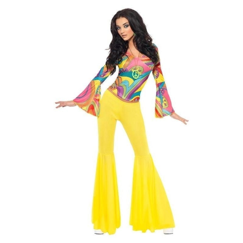 70s Groovy Babe Costume Adult Yellow with Black_3 