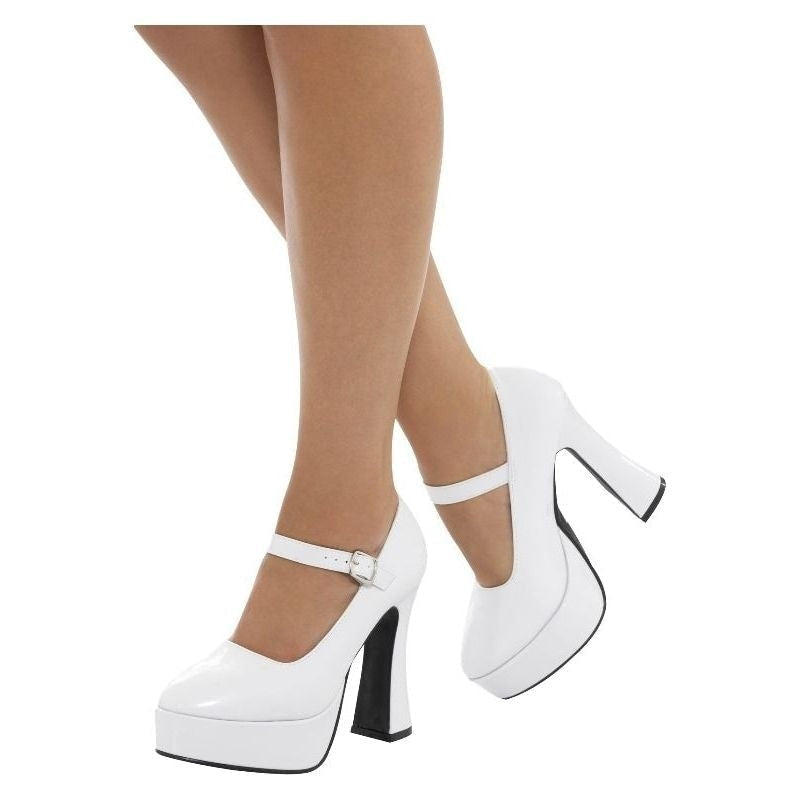 70s Ladies Platform Shoes Uk Size 4 Us 7 Adult White_2 sm-43075m