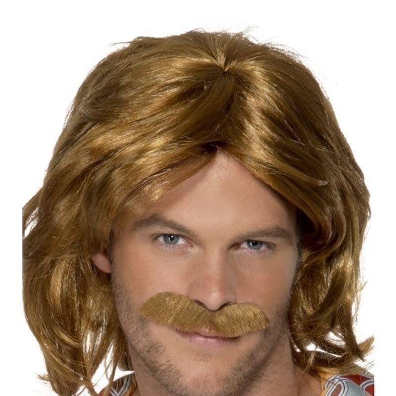 70s Super Trouper Wig & Moustache Adult Brown_1 sm-42005