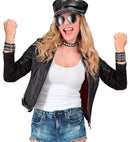 Studded Bracelet  3 Rows  Leatherlook