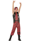 Punk Rocker Costume Child Red Top Trousers 2