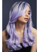 True Blend Lilac Long Wavy Fever Khloe Wig with Centre Parting 66cm Costume Hair 1