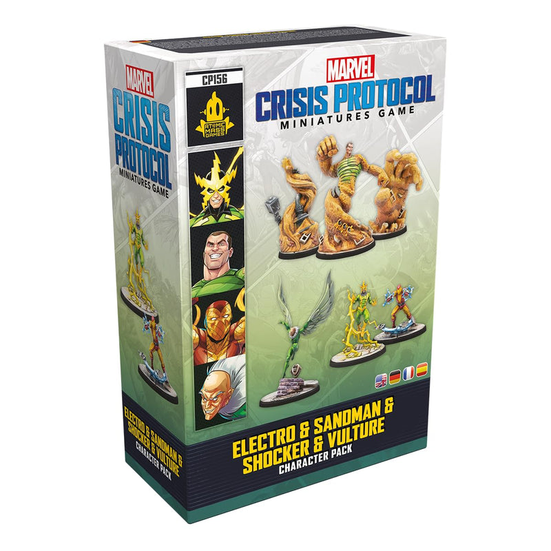 Atomic Mass Games Marvel: Crisis Protocol Electro & Sandman & Shocker & Vulture Character Pack - Sinister Villains Unleashed! Tabletop Superhero Game, Ages 14+, 2 Players, 90 Min Playtime