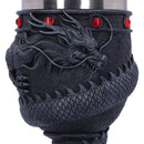 Black Chinese Dragon Coil Goblet Wine Glass 20cm 5