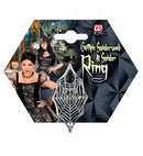 Gothic Spider & Spiderweb Ring With Black Gem