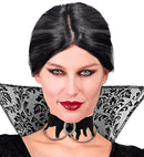 Velvet Gothic Choker With Black Gem & Chains