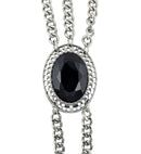 Gothic Wrist Chain With Black Gemmedallion