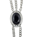 Gothic Wrist Chain With Black Gemmedallion