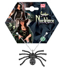 Black Strass Spider Necklace