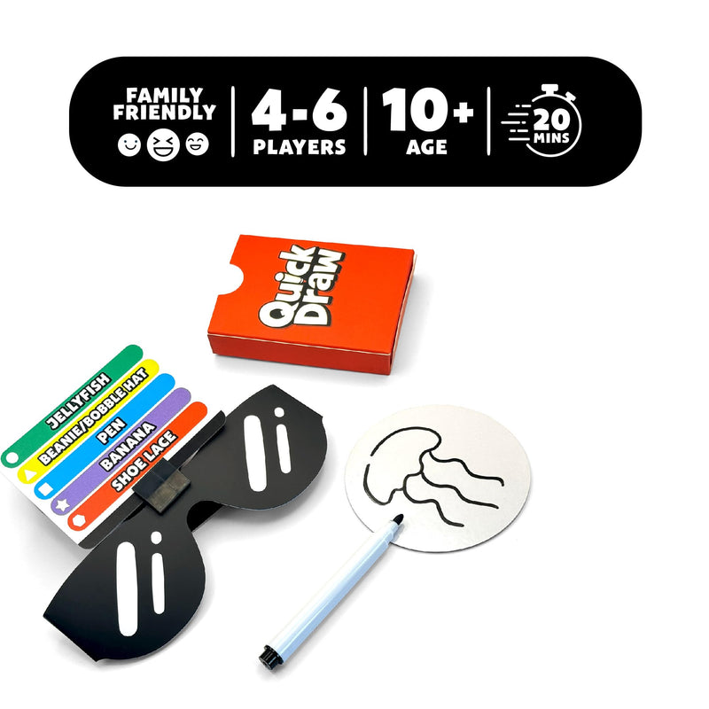 Format Games Quick Draw Party Game - Fast-Paced Drawing Competition for Family Game Night! Hilarious Guessing Rounds for Kids & Adults, Ages 8+, 3-6 Players, 30 Minute Playtime, Made