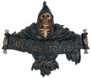 Welcome To Hell Skeleton Grim Reaper Hanging Sign 25cm 1