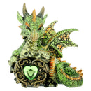 Malachite Metallic Dragon Figurine 13cm 2