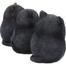 Three Wise Fat Cat Figurines 3 Cute Cats 8.5cm 5