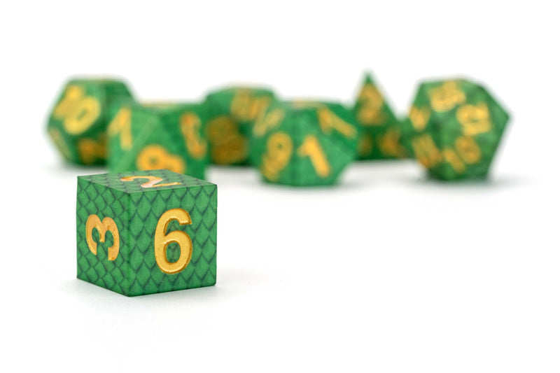 FanRoll by Metallic Dice Games Dragon StormTM Silicone Dice Set: Green Dragon Scales