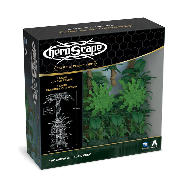 Renegade Game Studios Heroscape The Grove at Laur's Edge Terrain Pack | Build New Jungle environments Over which to Battle for Valhalla Contains : 3 Laur Jungle Trees 6 Laur Jungle Underbrush