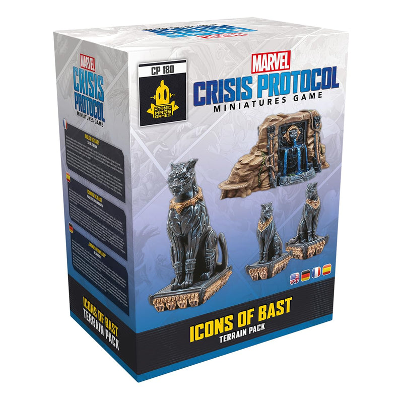 Atomic Mass Games Marvel: Crisis Protocol Icons of Blast Terrain Pack - Enhance Battles with Wakandan Statues & One-Shot Card! Tabletop Superhero Game, Ages 14+, 2 Players, 90 Min Playtime, Made